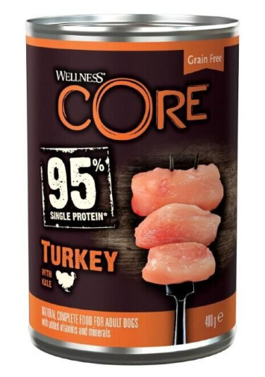 CORE 95% Våtfôr med Kalkun og Grønnkål til hund 6 x 400g
