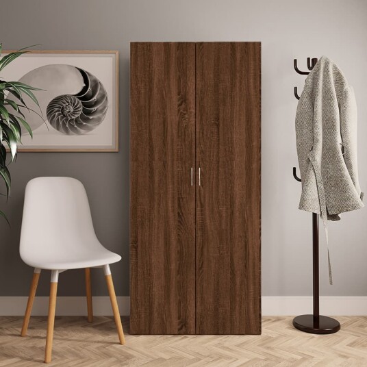 vidaXL Skoskap brun eik 80x35,5x180 cm konstruert tre