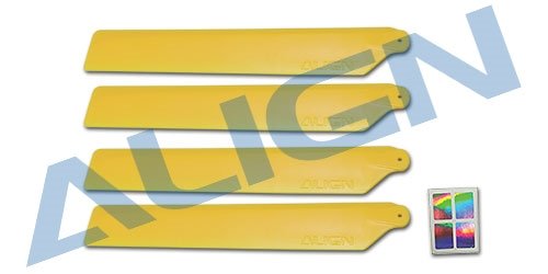 Align HD123DT 120 Main blades for T-Rex 150. Yellow