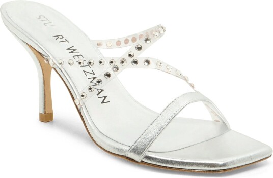 Stuart Weitzman Crystal 85 Mules WHITE 37.5 Stuart Weitzman Crystal 85 Mules WHITE 37.5