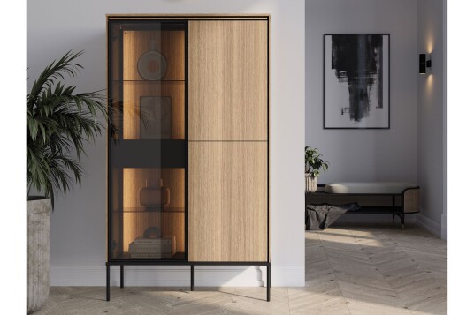 Basici Vitrineskap 91x158 cm   Hvit