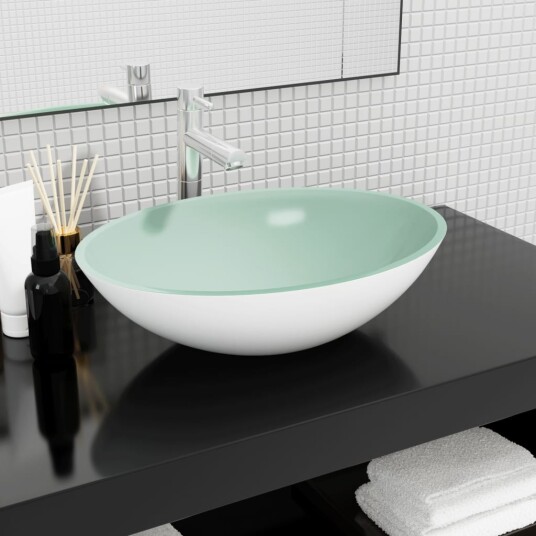 vidaXL Servant glass 50x37x14 cm hvit vidaXL Servant glass 50x37x14 cm hvit