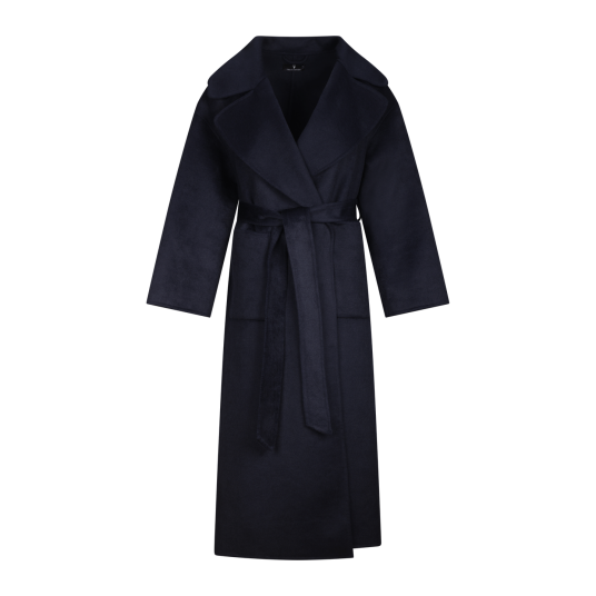 Ulla Coat Navy L Long coat with lapel