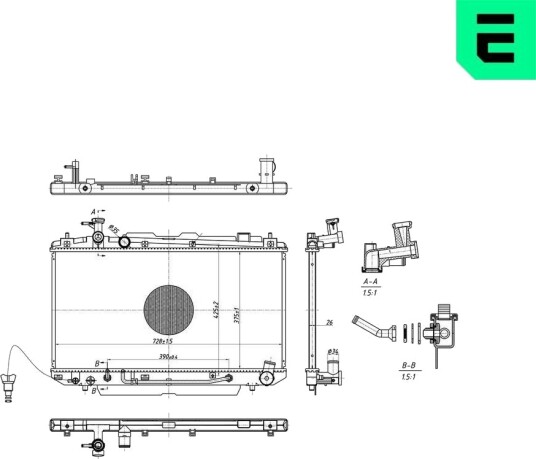 ERA 673424 Radiator, motorkjøling