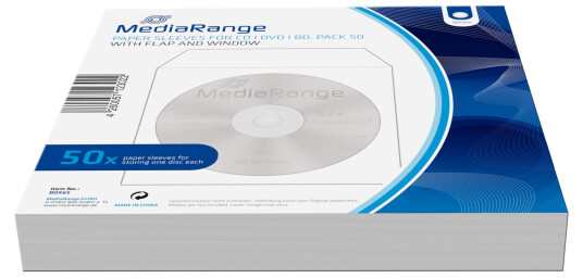 MediaRange CD Hüllen 50pcs Papier Flagwindow retail