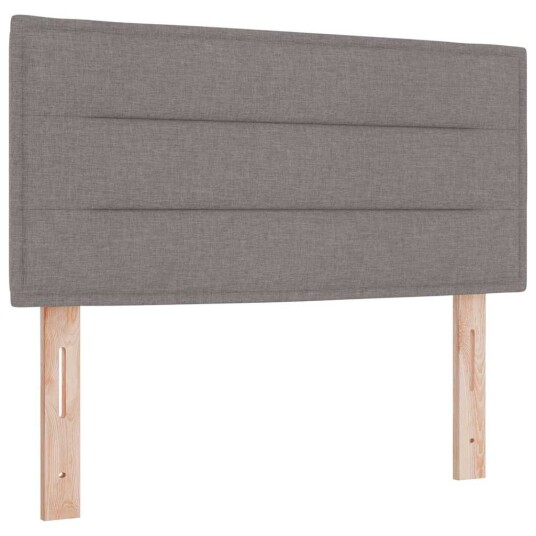 Springseng med madrass taupe 90x200 cm stoff