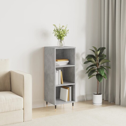 vidaXL Skjenk betonggrå 34,5x32,5x90 cm konstruert tre