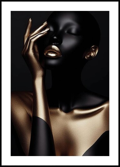 Golden Elegance Portrait Plakat Plakat / 40x50cm