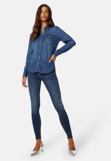 VILA Bista Denim Shirt Dark Blue Denim S VILA Bista Denim Shirt Dark Blue Denim S