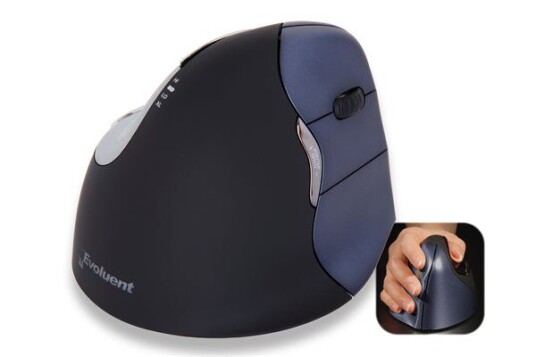 Bakker Elkhuizen Evoluent4 Trådløs Optisk Mus Høyrehendt Ergonomisk Sort