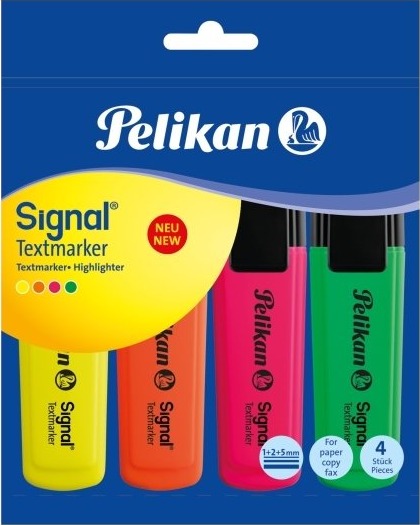 Pelikan 804707, 4 Stykker, Assorterte Farger, Meisel Tupp, Assorterte Farger, Rektangel, Blister