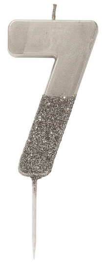 Talking Tables Kakelys Tall Sølv/Glitter - Tallet 7