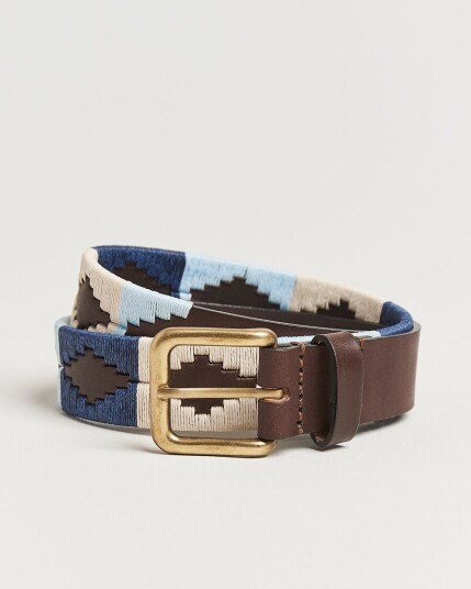 Pampeano Sereno Hand Stitched Classic Leather Belt 3,5cm Blue Pampeano Sereno Hand Stitched Classic Leather Belt 3,5cm Blue