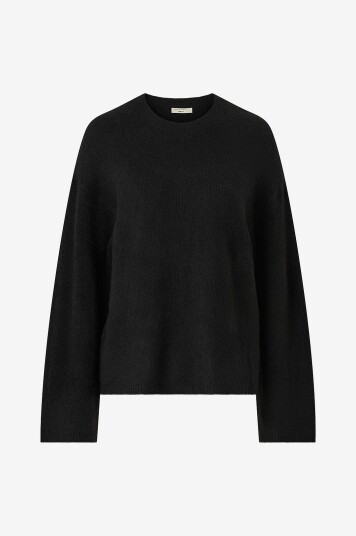 Gina Tricot Genser Knitted Scarf Sweater med skjerf Svart