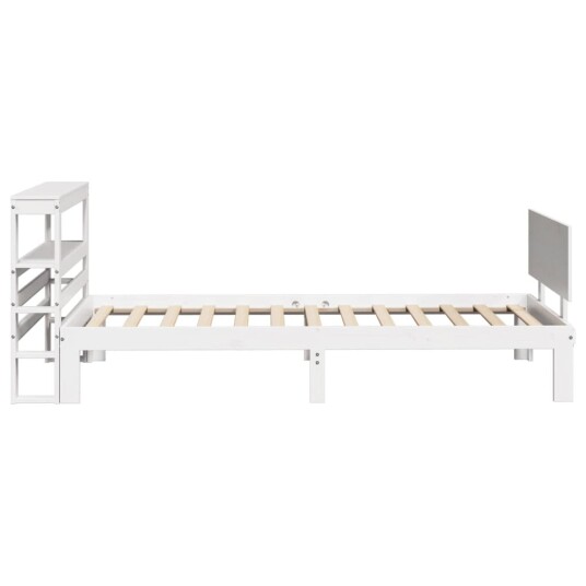 Sengeramme med hodegavl hvit 90x190 cm heltre furu 3306073
