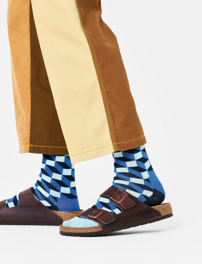 Happy Socks Filled Optic Sock - Navy - 41-46