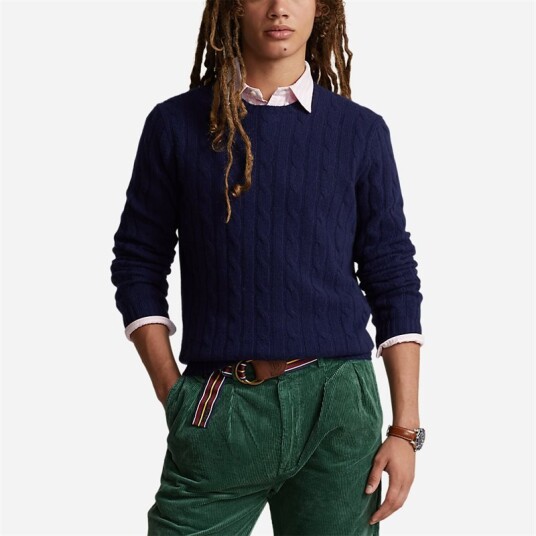 Ralph Lauren The Iconic Cable Knit Cashmere - Bright Navy