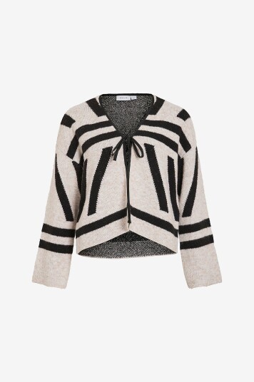 Vila   Kardigan viMendo L/S Jacquard Knit Cardigan   Grå