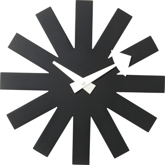 Asterisk Veggklokke Ø25 cm Sort