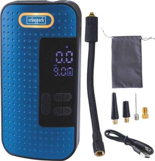 Scheppach AC10/8V Batteridrevet Kompaktkompressor 10,3 bar, 5 Innstillinger, Lcd-Display