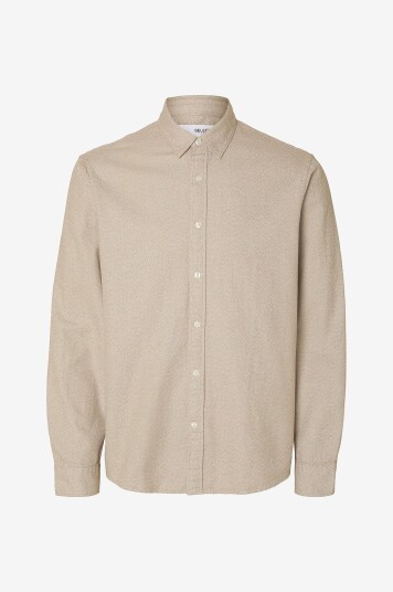 Selected HOMME - Skjorte slhRegnoah Brushed Twist - Beige