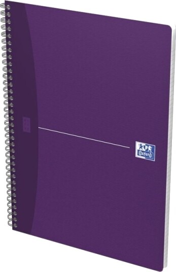 Oxford Office Essentials   Notisbok   Spiralbundet   A4 210 X 297 Mm   90 Ark / 180 Sider   Ekstrahvit Papir   Rutet   Tilgjengelig I Ulike Farger   Laminert Kartong