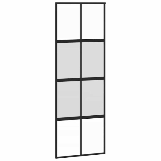 vidaXL Skyvedør med monteringssett svart 76x205 cm herdet glass vidaXL Skyvedør med monteringssett svart 76x205 cm herdet glass