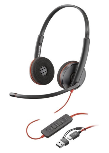 Poly Blackwire 3220 - Blackwire 3200 Series - Hodesett - On-Ear - Kablet - Usb-C - Svart - Certified For Skype For Business, Avaya Certified, Cisco Jabber Certified, Uc-Sertifisert Poly Blackwire 3220 - Blackwire 3200 Series - Hodesett - On-Ear - Kablet - Usb-C - Svart - Certified For Skype For Business, Avaya Certified, Cisco Jabber Certified, Uc-Sertifisert