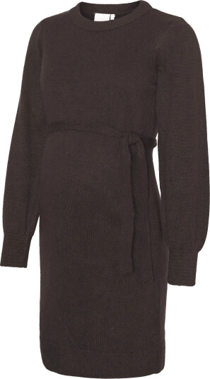 Mamalicious Mlnewanne L/S Abk Knit Dress A. Noos   Brown   S