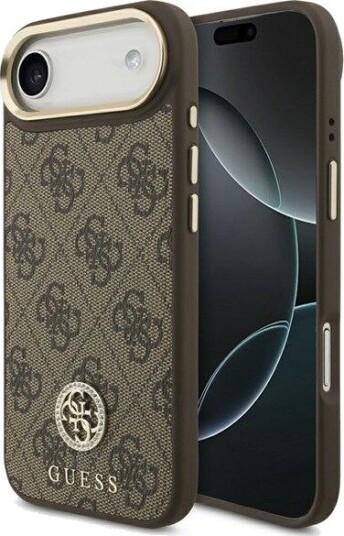 GUESS 4G Strass Logo MagSafe Case for iPhone Air - Brown