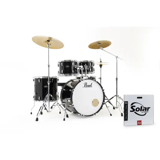 Pearl Roadshow 5pc USA Fusion Kit w/3 Sabian Cymbals Jet Svart Pearl Roadshow 5pc USA Fusion Kit w/3 Sabian Cymbals Jet Svart