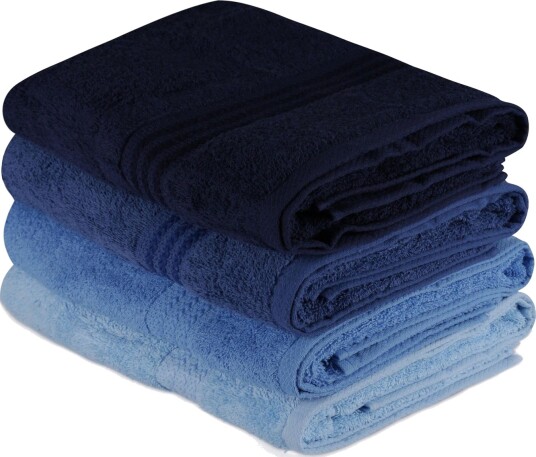 Hobby Badehåndkle 70x140 cm 4 pk Mørkeblå/Blå/Lyseblå