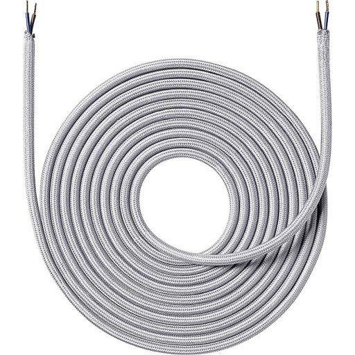 Nielsen Light 4m Stoffledning i Sølv - Dekorativ Lampeledning 2x0,75 mm²