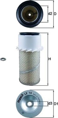 MAHLE LX 14 Luftfilter MAHLE LX 14 Luftfilter