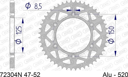 Kjedehjul AFAM 72304N-48 Kjedehjul AFAM 72304N-48