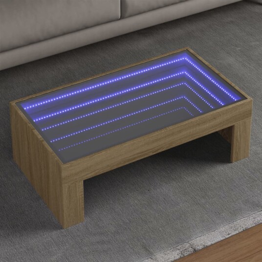 Salongbord med Infinity LED sonoma eik 90x50x30 cm 8721102677953
