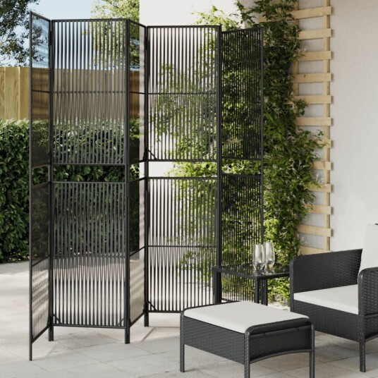 Romdeler 6 paneler svart polyrotting 8721012244429