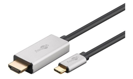 Pro HDMI Adapterkabel 2m USB-C til HDMI Type A Grå Pro HDMI Adapterkabel 2m USB-C til HDMI Type A Grå