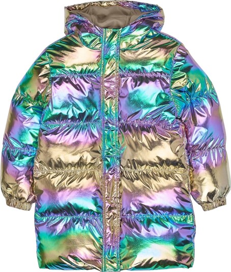 The New Polstret Jakke   TnUnicca Long Puffer   Metallic Flerfar   The New   7 8 år (122 128)   Dunjakke Gull Rosa