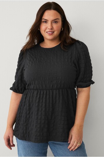 Ellos Plus Collection Peplum topp Svart