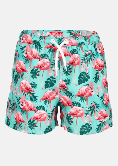 Blount & Pool Beachshorts Jr Turquoise Flamingo 170 Badebukser