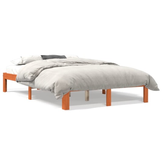 vidaXL Sengeramme brun 140x200 cm heltre furu 8721012361799