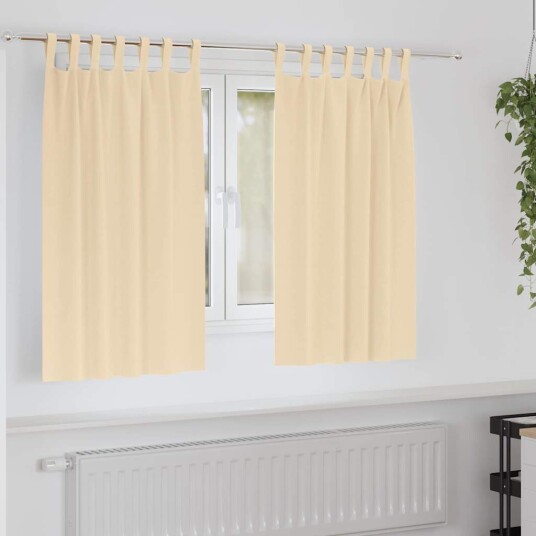 Gardiner med gardiner 2 pcs Krem 140x140cm Polyester
