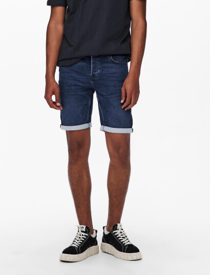 ONLY & SONS Onsply Jog Db 8582 Pim Dnm Shorts Noos - Blue - XS