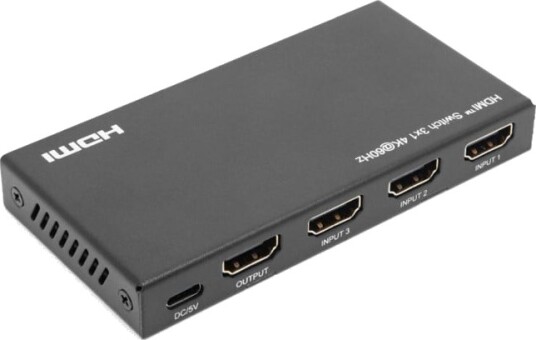 Luxorparts 4K HDMI-switch med fjernkontroll 3-veis Luxorparts 4K HDMI-switch med fjernkontroll 3-veis