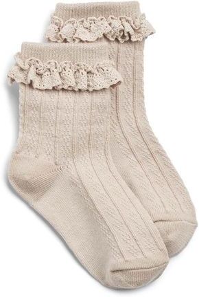 Wheat ull Wheat Nora Lace sokker i ull til barn Offwhite Wheat ull Wheat Nora Lace sokker i ull til barn Offwhite