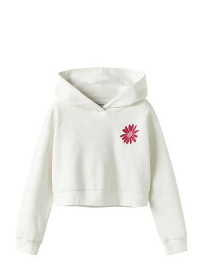 name it Nkfkory Ls Crop Boxy Swe Wh Bru Ps Noos White 158-164