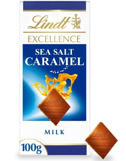 Lindt Excellence Sea Salt Caramel Melkesjokolade med Karamell og Havsalt 100g