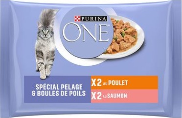 Purina One Våtfôr Coat & Hairball Og Laks Kylling 12 X 85 G
