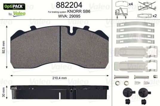 Bremseklosser VALEO 882204